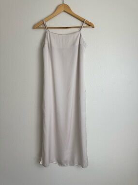 H&M Off White Long Satin Dress Size XS